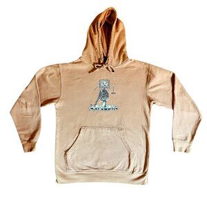 Quiet Life Skeleton Surfer Hoodie Medium Tan/Beige Streetwear 🏄‍♂️